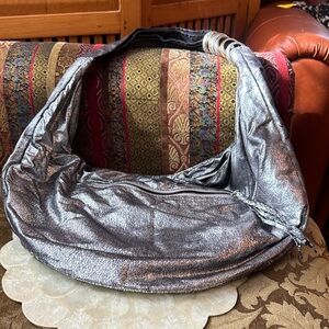 red Silver Metallic Women's Bag